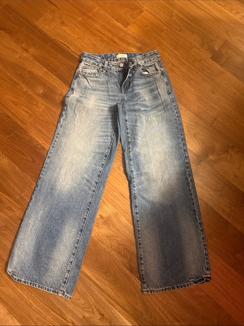 PacSun Women's Light Blue Wide-Leg Flare Jeans Casey Low Rose 23S